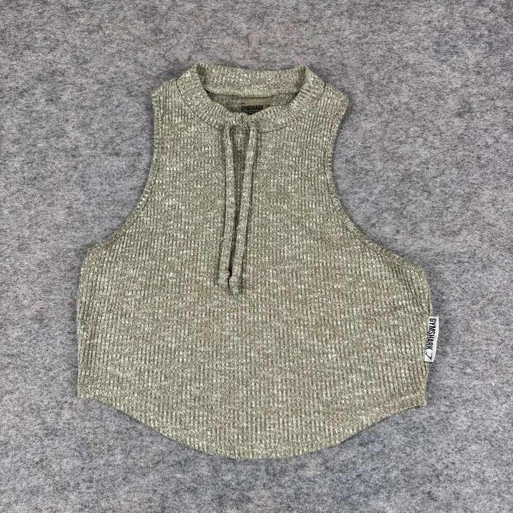 Gymshark Slounge Crop Top Washed Khaki Marl Womens Large L